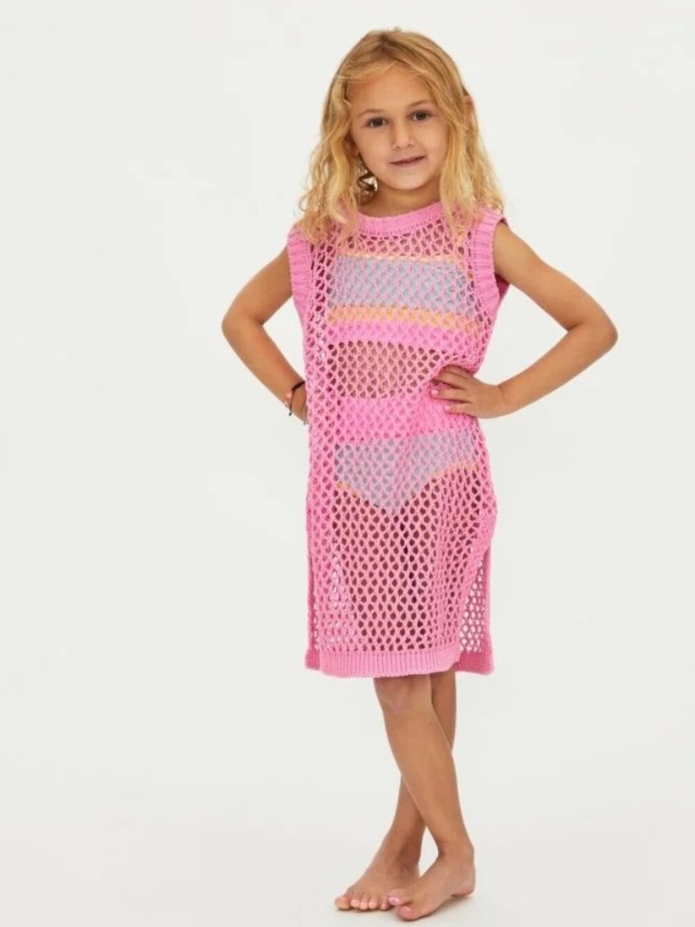 Beach Riot Little Holly Pink Crochet Beach Coverup Dress